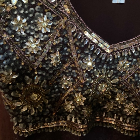 chocolate brown chiffon Shelly Chhabra designer  Anarkali 3 piece Anarkali - Picture 4 of 4